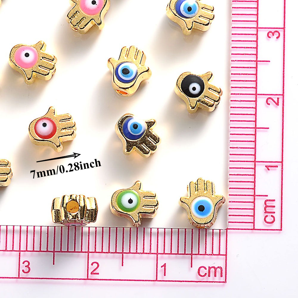 10PCS Mini Multicolor Evil Eye Spacer Bead Set