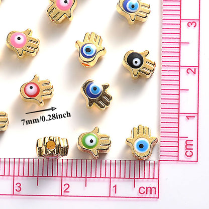 10PCS Mini Multicolor Evil Eye Spacer Bead Set