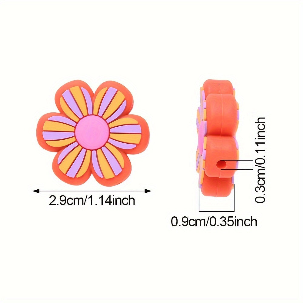 Mixed Flower Silicone Beads
