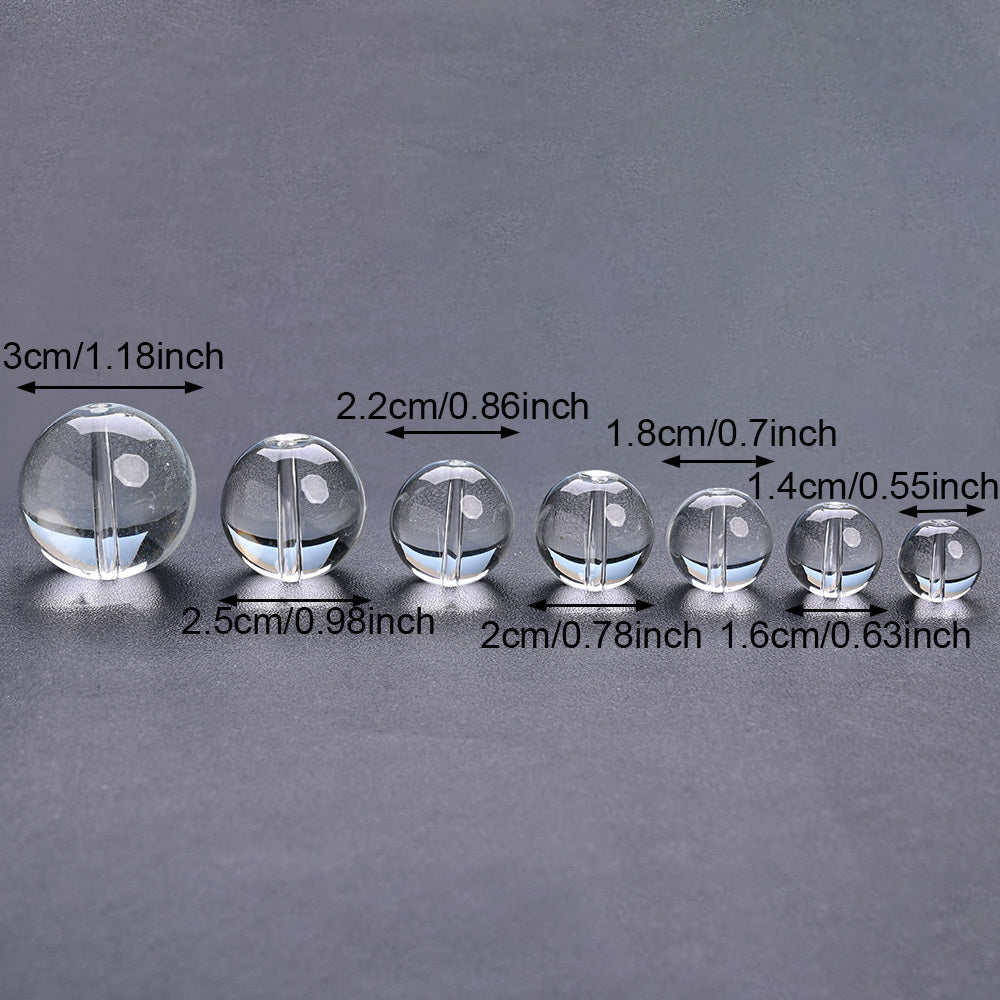 14/16/18/20/22/25/30mm Transparent Round Glass Beads