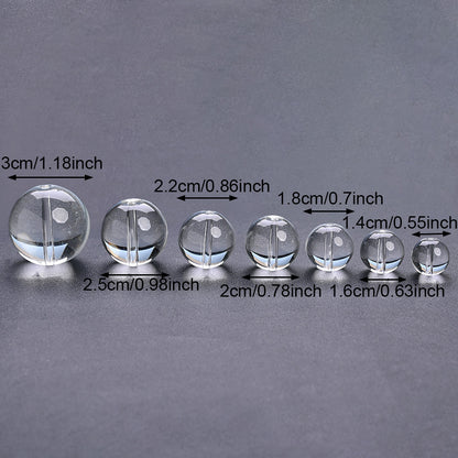 14/16/18/20/22/25/30mm Transparent Round Glass Beads