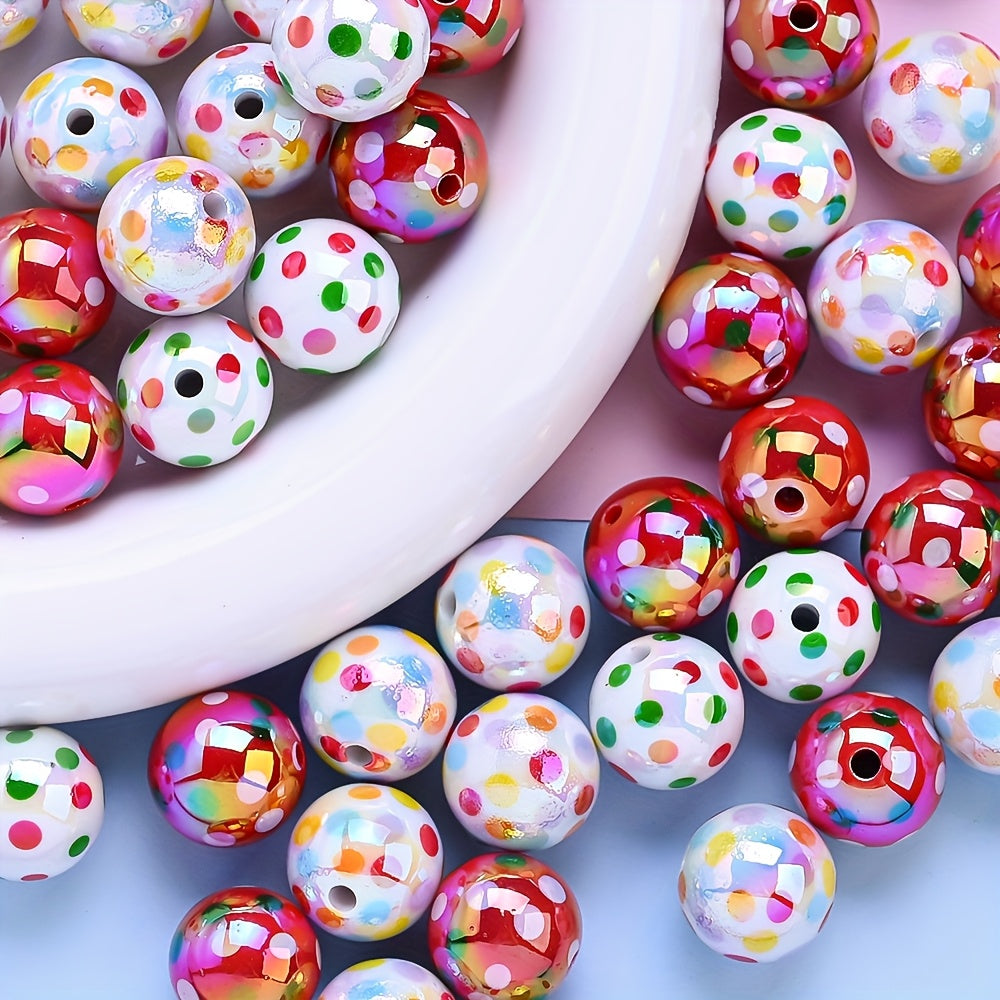 Spotted Round Acrylic Beads