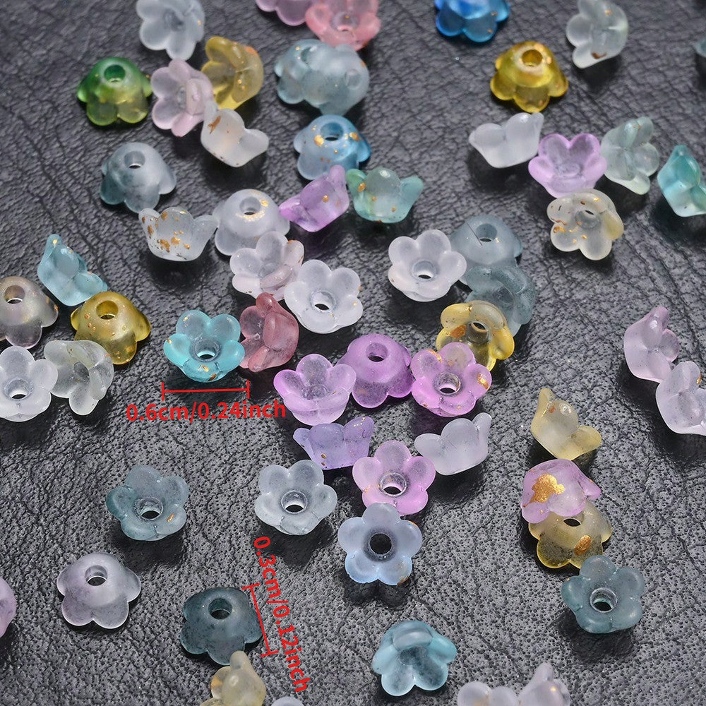 Vintage Bell Flower Base and Glass Bead Set