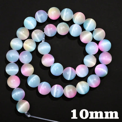 1 Strand 6/8/10mm Three Color Cat Eye Stone Beads
