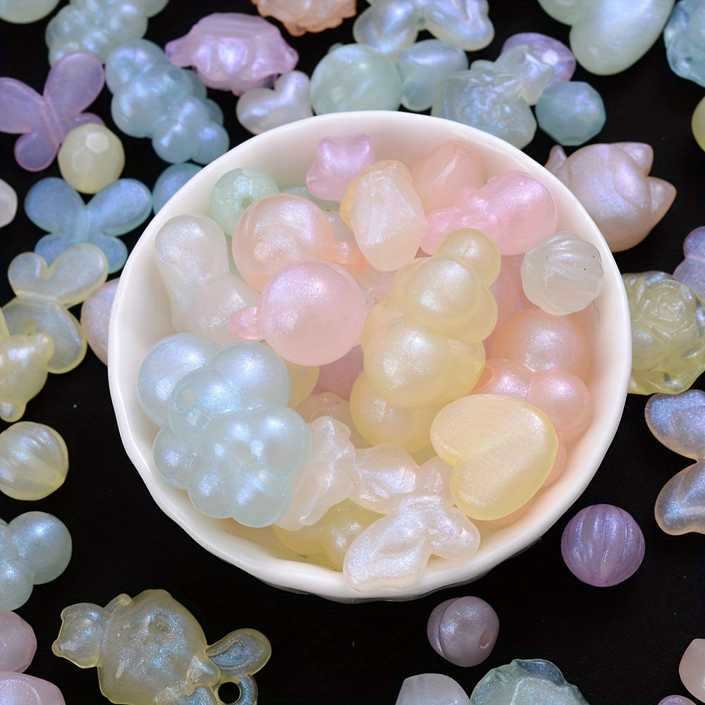 Glitter Acrylic Spacer Beads