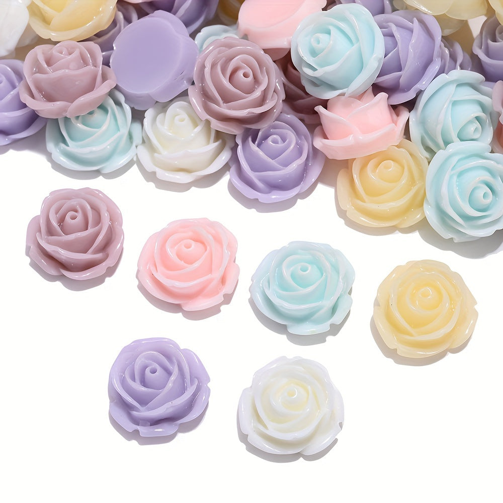 Glowing Rose Acrylic Beads