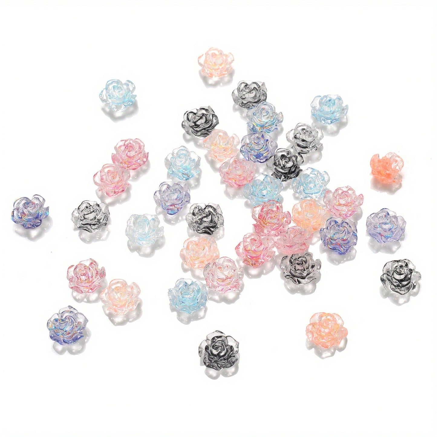 200pcs 8mm Acrylic Rose Beads