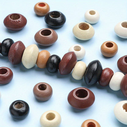 Color Flat Round Wooden Spacer Beads