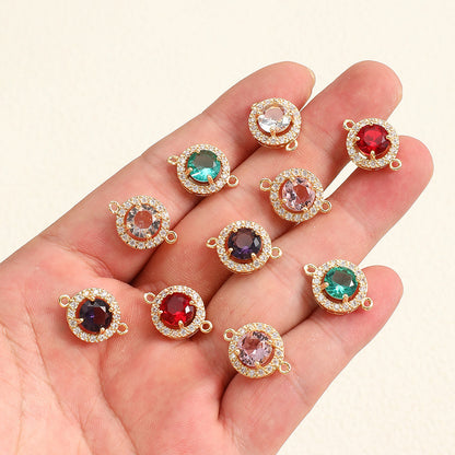 Round Glass Rhinestone Pendants