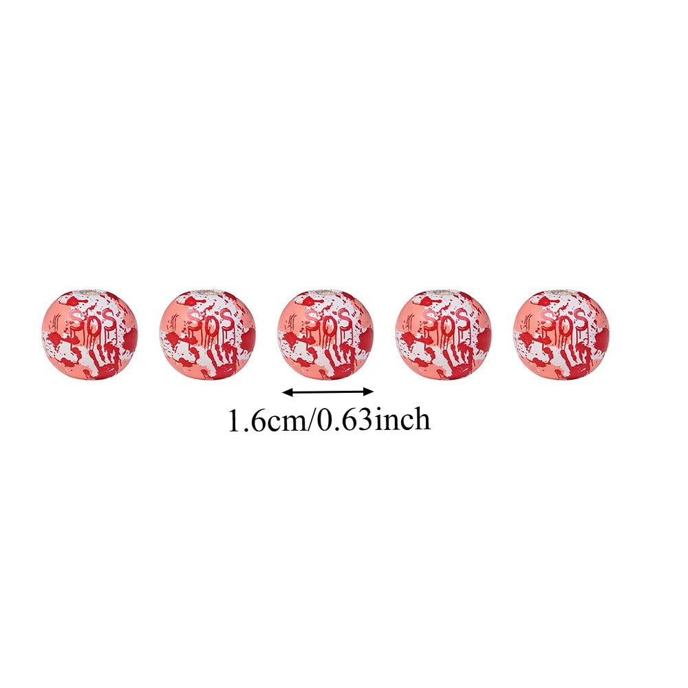 Halloween Bloody Handprint Wooden Beads