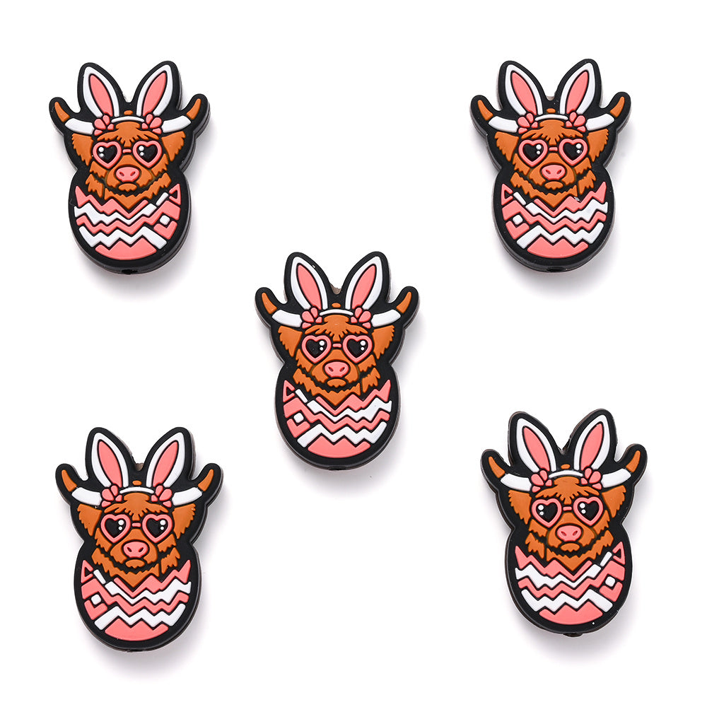 Multicolor Rabbit Silicone Beads