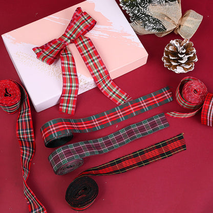 Christmas Plaid Polyester Ribbon