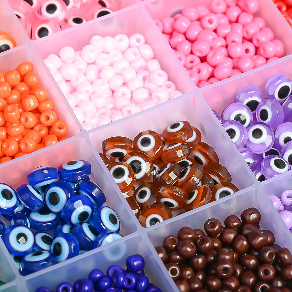 1 Box 24-Grid Evil Eye DIY Jewelry Making Bead Kit