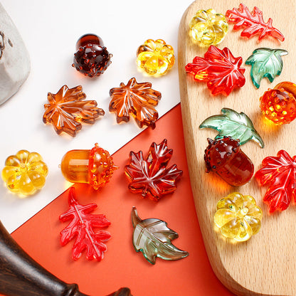 160g Resin Maple Leaf, Pumpkin & Hazelnut Decorative Set