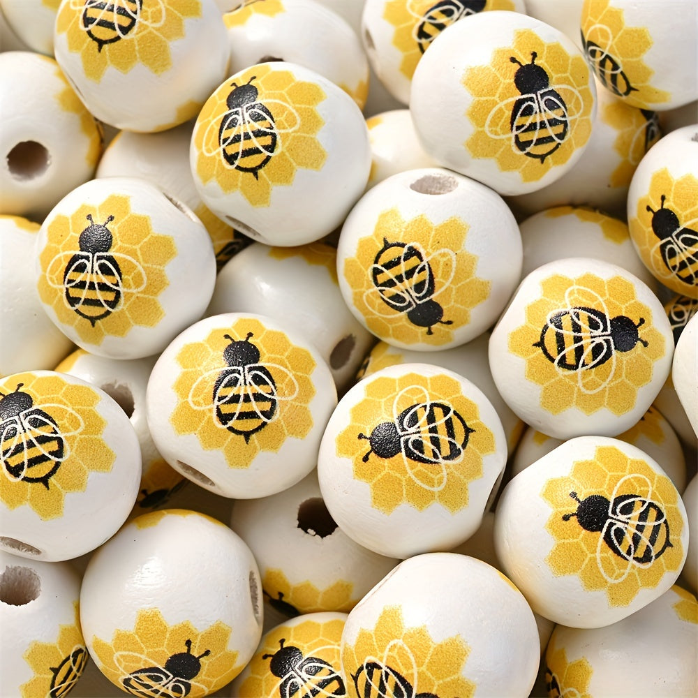 Bee Theme Wooden Beads