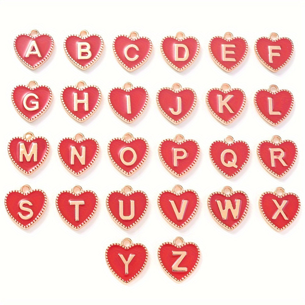 Alloy Enamel Letter Pendants