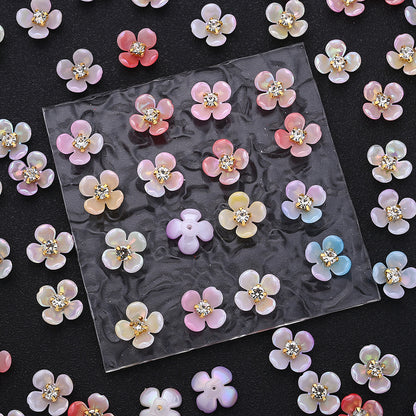 30pcs/set Four Petal Flower Acrylic Cabochon Beads