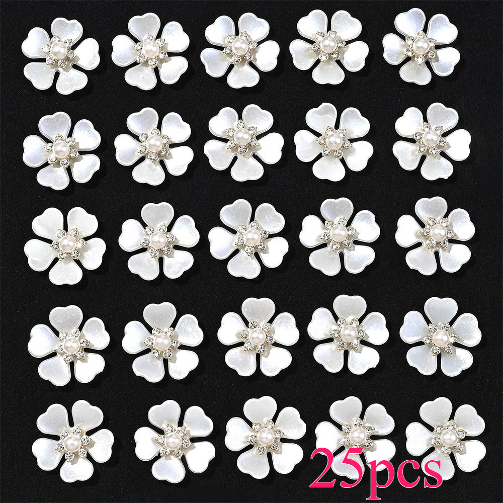25-Piece Sparkling Rhinestone Flower Flatback Beads