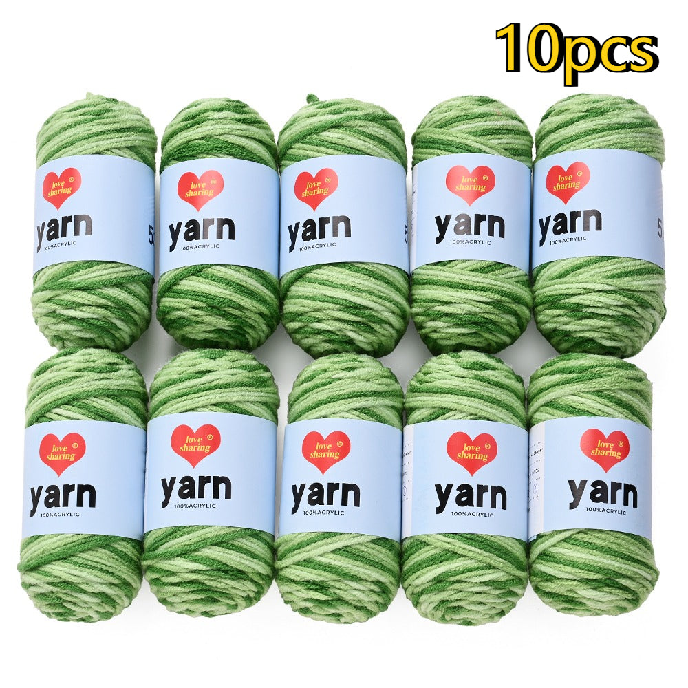 10PCS 10×4cm Rainbow Gradient Polyester Knitting Yarn