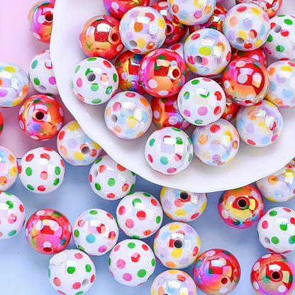 Spotted Round Acrylic Beads
