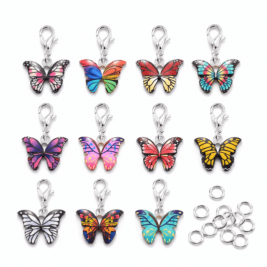 Butterfly Pendant Lobster Keychain Set