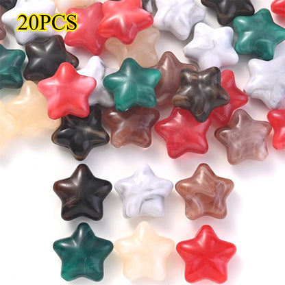 20pcs 20x20mm Star-Shaped Acrylic Beads