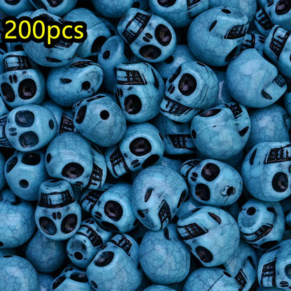 200pcs/set 11x13mm Skull Head Beads