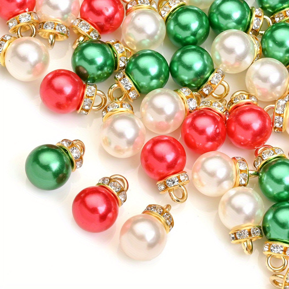 20pcs/set Shiny CCB Christmas Imitation Pearl Pendant Beads