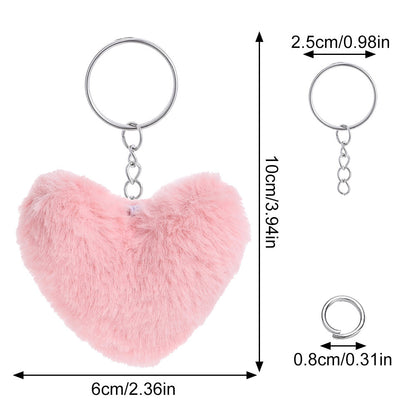 Pink Plush Peach Heart Keychain DIY Kit