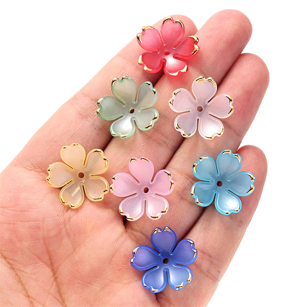 200pcs 18x19mm Acrylic Flower Beads