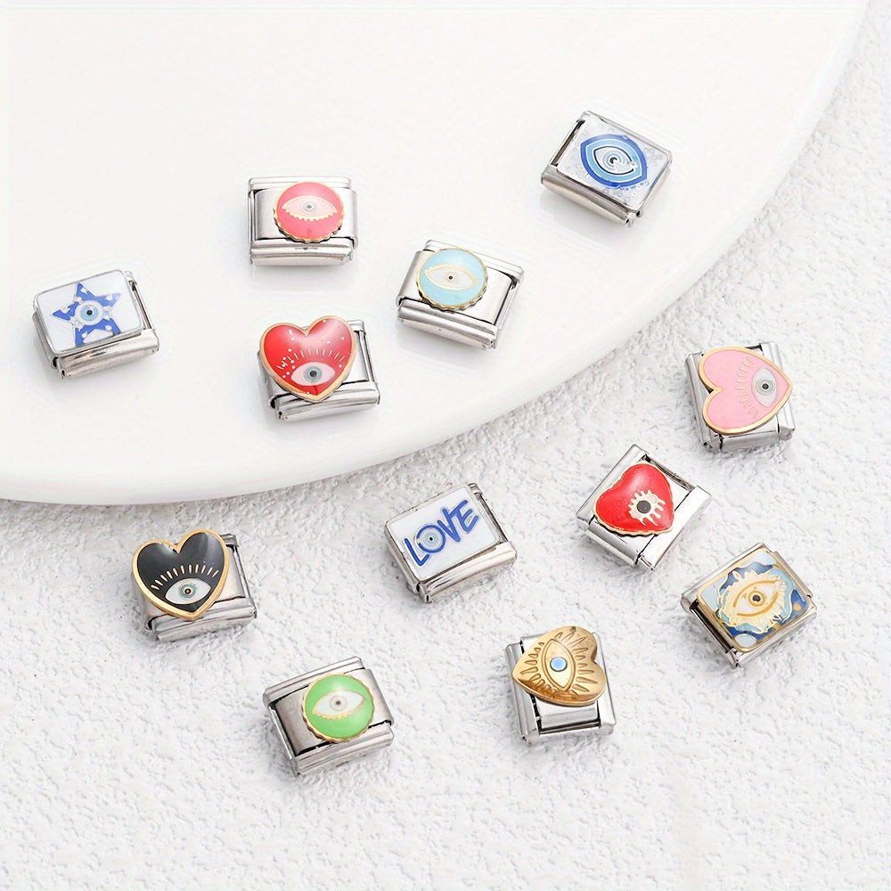 1pc 9mm Stainless Steel Italian Charm Bead