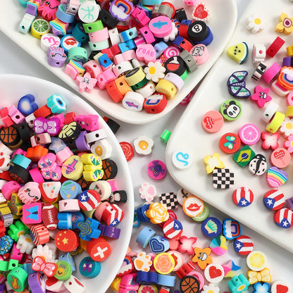 1200pcs Random Mix Clay Beads Bulk