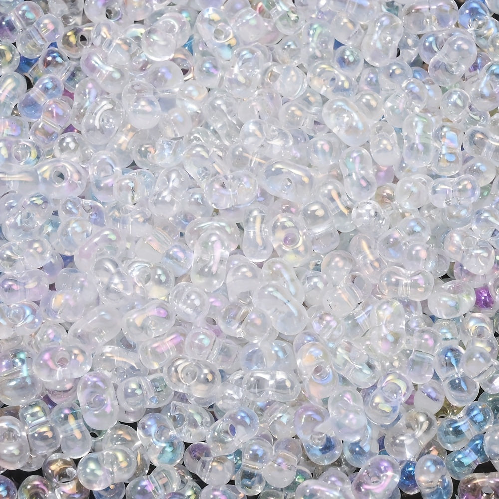 Rainbow Glass Rice Spacer Beads