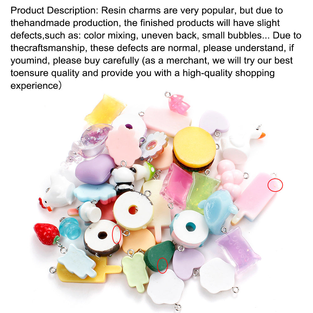 20-Piece Random Fruit, Animal & Flower Resin Charms