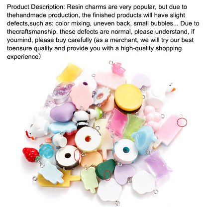 20-Piece Random Fruit, Animal & Flower Resin Charms