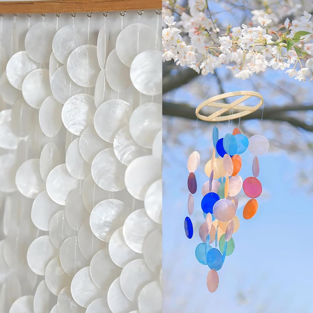 10-Piece Round Ocean Stone Pendants