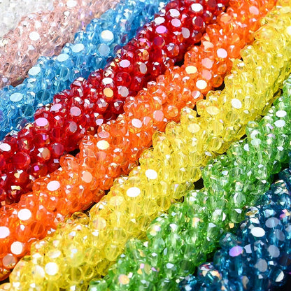 Multicolor AB Faceted Glass Beads
