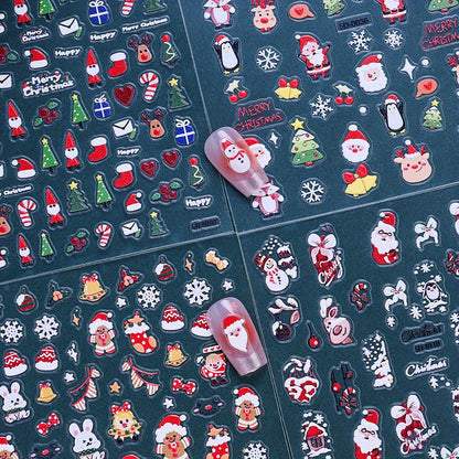 Christmas 5D Relief Nail Art Stickers