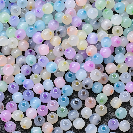 Solid Color Cat's Eye Glass Spacer Beads