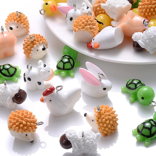 Mini Resin Farm Animal Pendant Charms