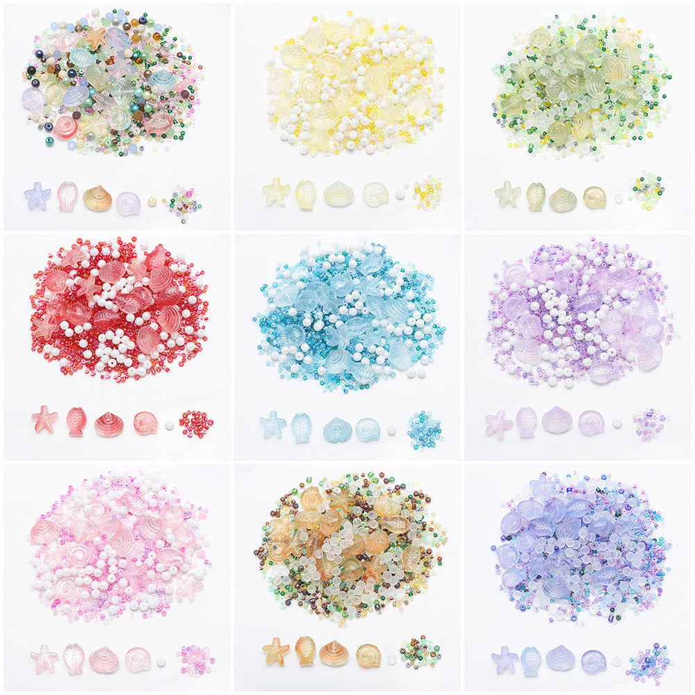 49g Ocean Series Glass Bead Assortment