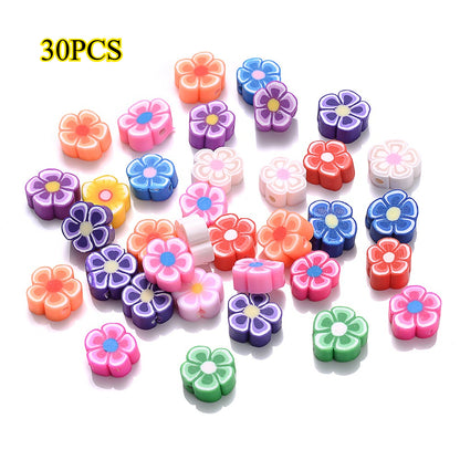 30/50pcs Colorful Clay Shape Beads