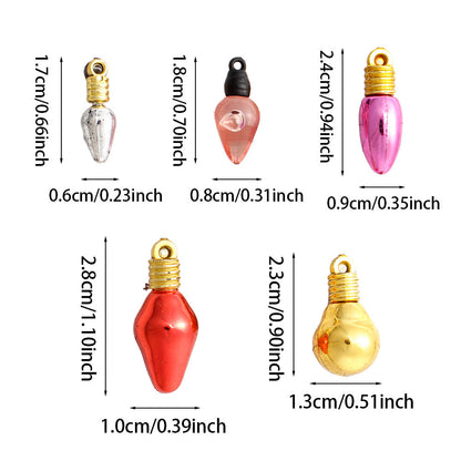 10PCS 6–28mm Light Bulb Shape Resin Pendant Set