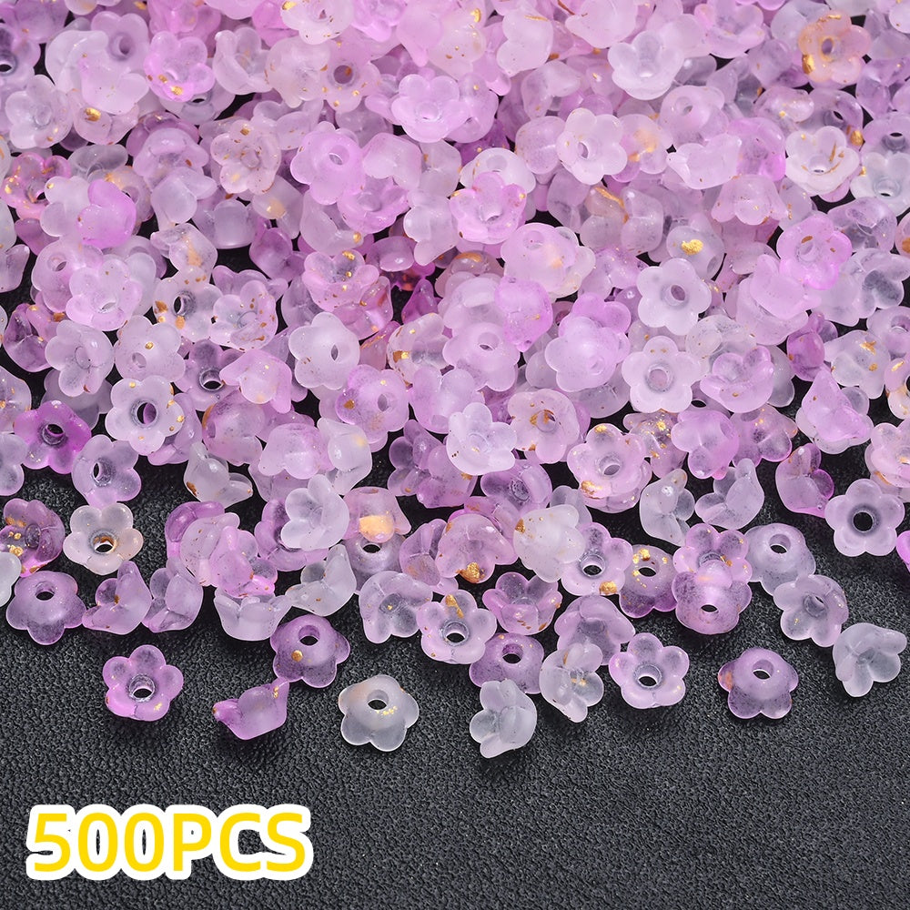 500pcs 3x6mm Lily of the Valley Acrylic Flower Cap Beads
