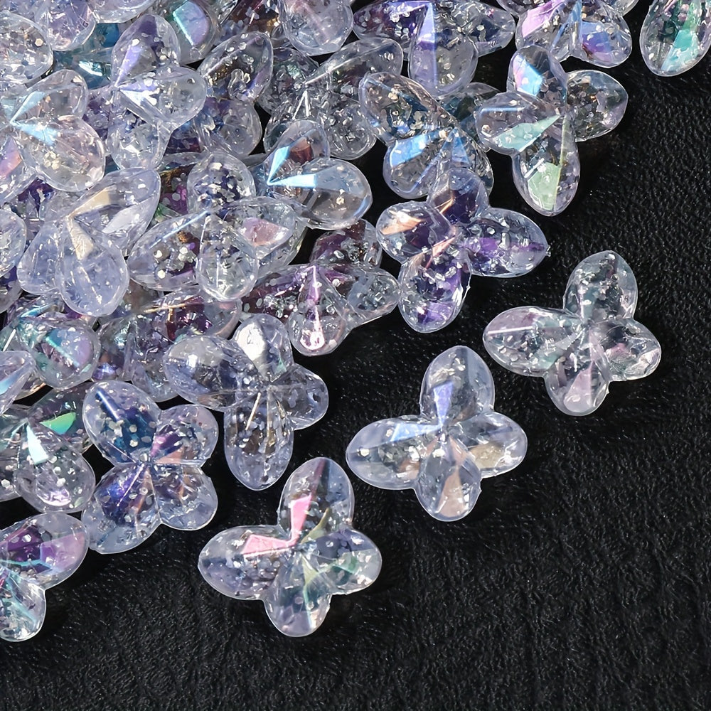 Vibrant Transparent Acrylic Butterfly Beads