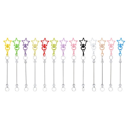 12PCS Star Lobster Clasp Beaded Keychain Set