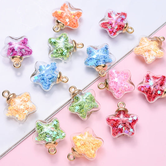 10PCS 20×22mm Colorful Five-Point Star Pendant Set