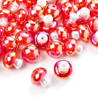 Red Mushroom Acrylic Beads