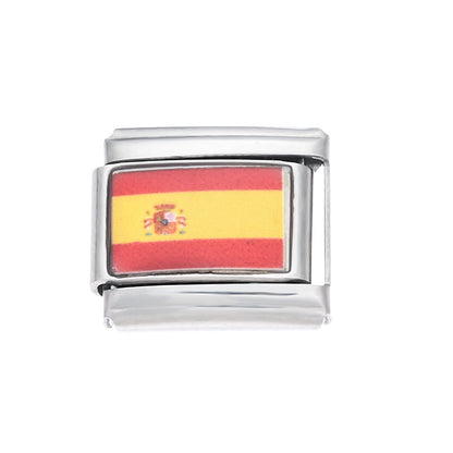 World Flag Alloy Bracelet Module