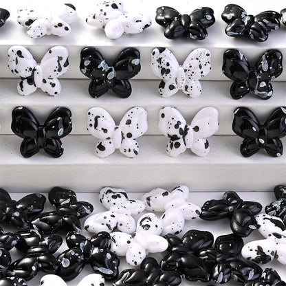 Black and White Butterfly Acrylic Beads